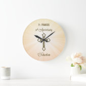 名前をカスタムする叙階10周年 ラージ壁時計 (ホーム)