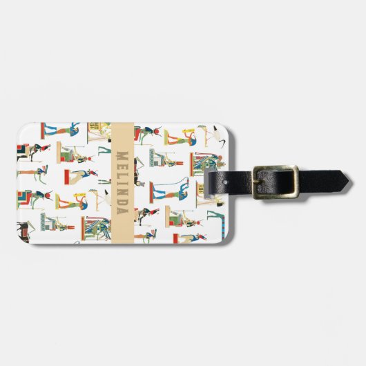 名前をカスタムする古代エジプトヴィンテージエジプト ラゲッジタグ (正面横)