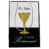 名前をカスタムする司祭の引退、金ゴールドChalice ミディアムペーパーバッグ (正面)