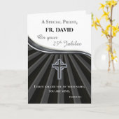 名前をカスタムする司祭シルバージュビリー叙階 カード (黄色い花)