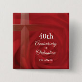 名前をカスタムする司祭記念戒壇レッドローズ 缶バッジ (正面)