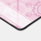 名前をカスタムする名門私立校風のインピンクマンダラダイヤモンドタイル デスクマット (コーナー)