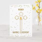 名前をカスタムする命名式金ゴールドクロス カード (黄色い花)
