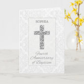 名前をカスタムする四周年記念バプテスマ恵み カード (黄色い花)