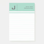 名前をカスタムする基本クリーンシンプルティール(緑がかった色) ポストイット (正面)