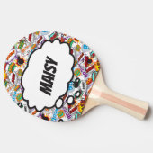 名前をカスタムする基金トレンディー漫画簿 卓球ラケット (横)