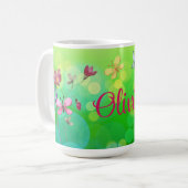 名前をカスタムする夏の雰囲気 コーヒーマグカップ (正面左)