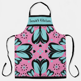 名前をカスタムする大プリントモダンフローラ エプロン