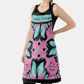 名前をカスタムする大プリントモダンフローラ エプロン (インサイチュ)