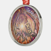 名前をカスタムする太陽のバーストオーナメント メタルオーナメント (左)