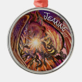 名前をカスタムする太陽のバーストオーナメント メタルオーナメント (正面)