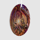 名前をカスタムする太陽のバーストホーク オーナメント (正面)