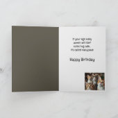 名前をカスタムする女性誕生日おもしろい猫 カード (内部)