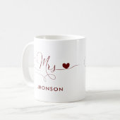 名前をカスタムする妻の贈り物で愛結婚夫人 コーヒーマグカップ (正面左)