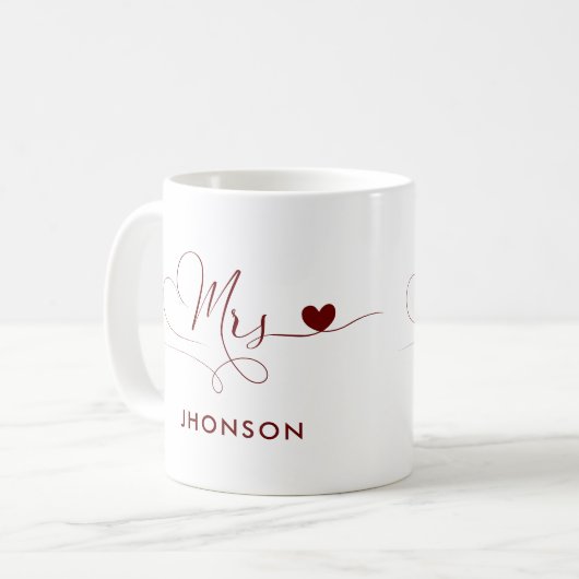 名前をカスタムする妻の贈り物で愛結婚夫人 コーヒーマグカップ (正面左)