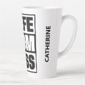 名前をカスタムする妻 – ママ – ボス カフェラテマグ (右)