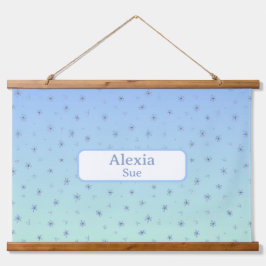 名前をカスタムする子供ズルームデコールブルースフラワー 吊り下げ型タペストリー