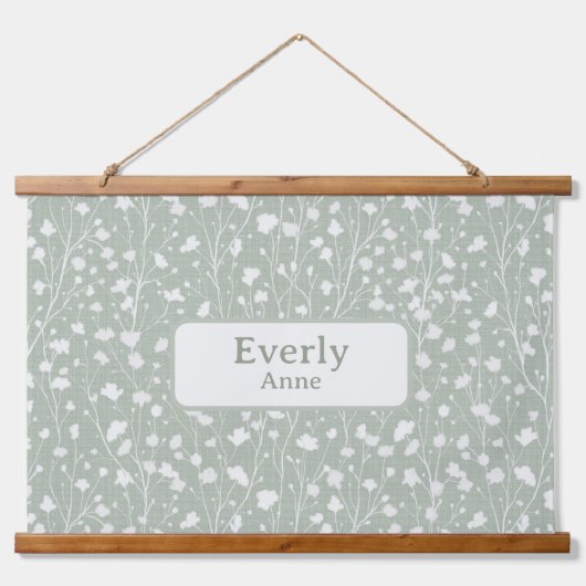 名前をカスタムする子供部屋デコールファームハウスフローラ 吊り下げ型タペストリー (正面)