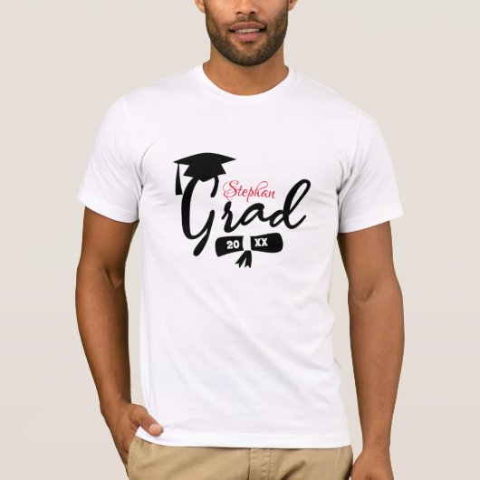 名前をカスタムする学年パーソナライズされた卒業 Tシャツ (正面)