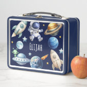 名前をカスタムする宇宙飛行士宇宙新学期 メタルランチボックス (インサイチュ)