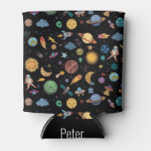 名前をカスタムする宇宙飛行士惑星宇宙 缶クーラー (正面)