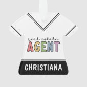 名前をカスタムする実在不動産業者 |不動産仲介業者ギフト オーナメント (裏面)