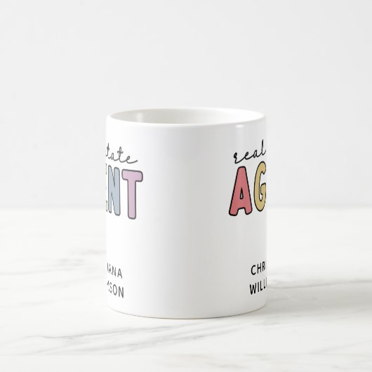 名前をカスタムする実在不動産業者 |不動産仲介業者ギフト コーヒーマグカップ (中央)