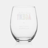 名前をカスタムする実在不動産業者 |不動産仲介業者ギフト ステムなしワイングラス (裏面)