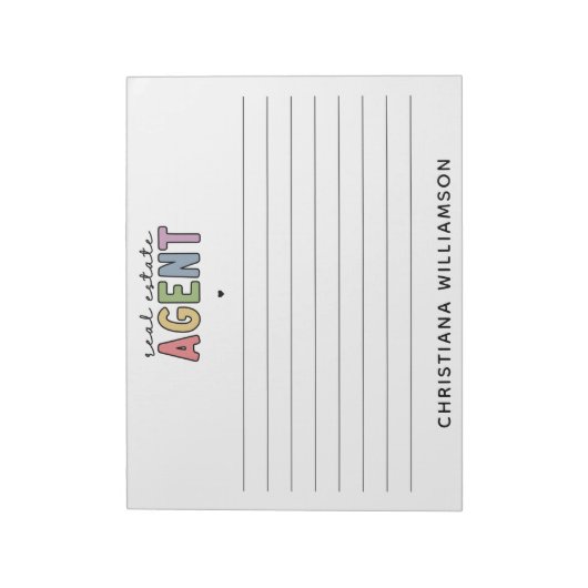 名前をカスタムする実在不動産業者 |不動産仲介業者ギフト ノートパッド (回転)