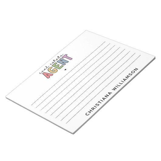 名前をカスタムする実在不動産業者 |不動産仲介業者ギフト ノートパッド (アングル)