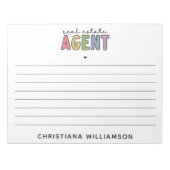 名前をカスタムする実在不動産業者 |不動産仲介業者ギフト ノートパッド (正面)