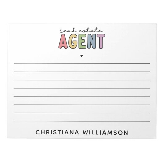 名前をカスタムする実在不動産業者 |不動産仲介業者ギフト ノートパッド (正面)