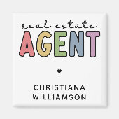 名前をカスタムする実在不動産業者 |不動産仲介業者ギフト マグネット (正面)