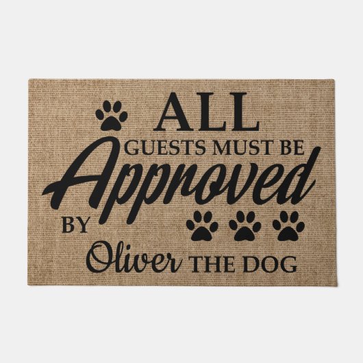 名前をカスタムする客は犬ペットの許可を得なければならない ドアマット (正面)