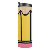 名前をカスタムする小学校先生ギフトペンシル タンブラー (回転右)