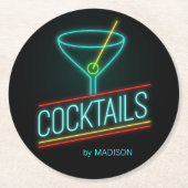 名前をカスタムする尾骨 ラウンドペーパーコースター (正面)