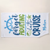 名前をカスタムする巡航 ビーチタオル (正面)