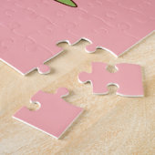 名前をカスタムする平和、愛と喜びレトロクリスマスツリー ジグソーパズル (側面)