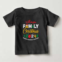 名前をカスタムする年マッチングファミリークリスマス懇親会 ベビーTシャツ