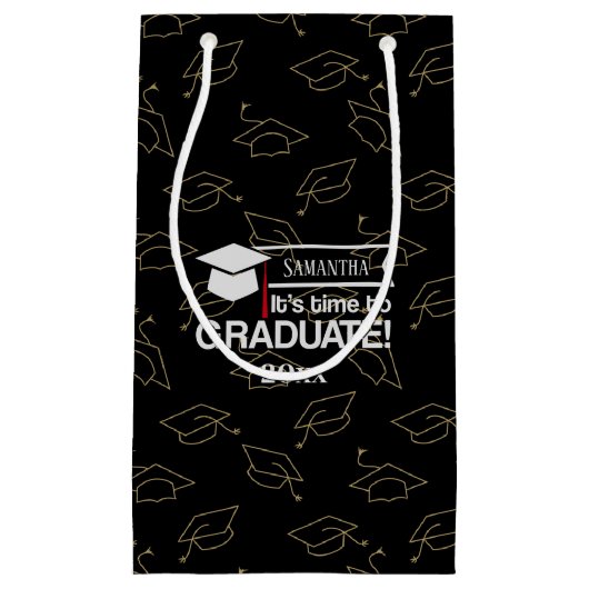 名前をカスタムする年卒業小抱き枕 スモールペーパーバッグ (正面)