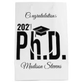 名前をカスタムする年博士号 ミディアムペーパーバッグ (裏面)