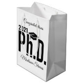 名前をカスタムする年博士号 ミディアムペーパーバッグ (裏面アングル)