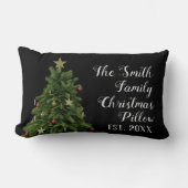名前をカスタムする年Estファミリークリスマスピロー ランバークッション (正面)