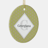 名前をカスタムする幾何学温暖な中性水玉模様星 セラミックオーナメント (右)