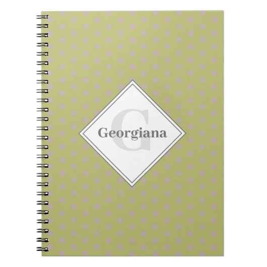 名前をカスタムする幾何学温暖な中性水玉模様星 ノートブック (正面)