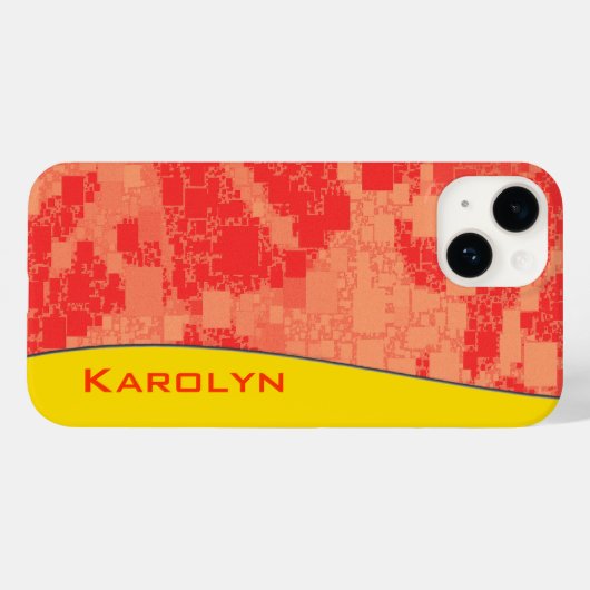 名前をカスタムする幾何学的タンゲリンゼアル抽象芸術 Case-Mate iPhoneケース (裏面 (横))