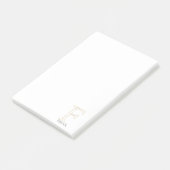 名前をカスタムする幾何学的金ゴールド文字Fモノグラム ポストイット (アングル)