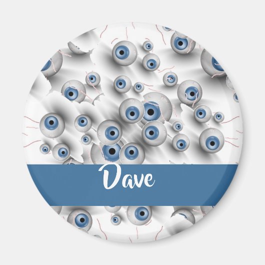 名前をカスタムする怖い目 マグネット (正面)