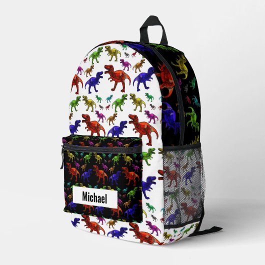 名前をカスタムする恐竜ボーイズレインボーバックパック プリントバックパック (裏面右端)