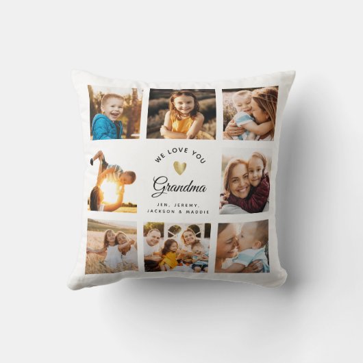 名前をカスタムする愛おばあちゃんモダン写真 クッション (裏面)